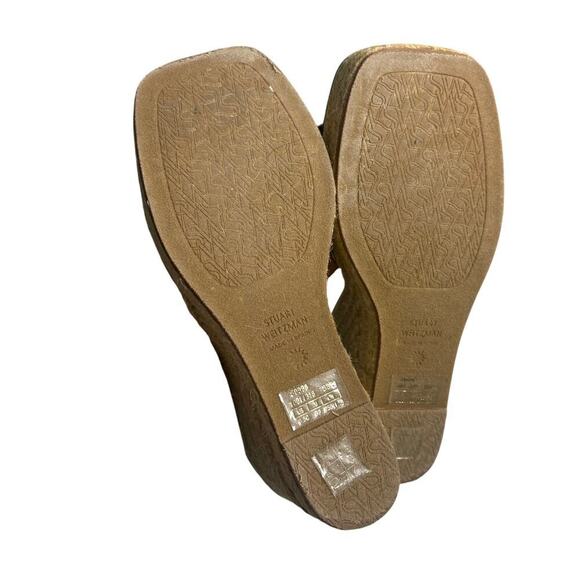 Stuart Weitzman Nudist Espadrille Wedge Sandal Black Size 8.5 - Picture 7 of 10